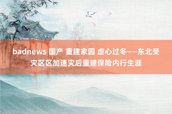 badnews 国产 重建家园 虚心过冬——东北受灾区区加速灾后重建保险内行生涯