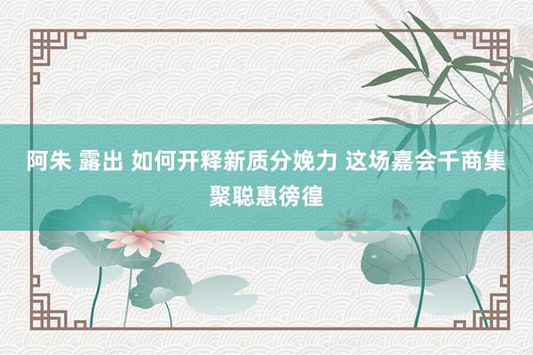 阿朱 露出 如何开释新质分娩力 这场嘉会千商集聚聪惠徬徨